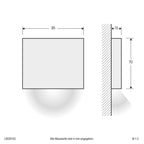 EVN LED Leuchte weiß rechteckig 85x70x15mm 3W 3000K 131lm >80° 24V IP65