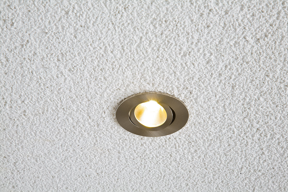 EVN Power-LED Leuchte Edelstahl Optik schwenkbar rund 83x45mm 6W 3000K 528lm 21-40° 230V IP20