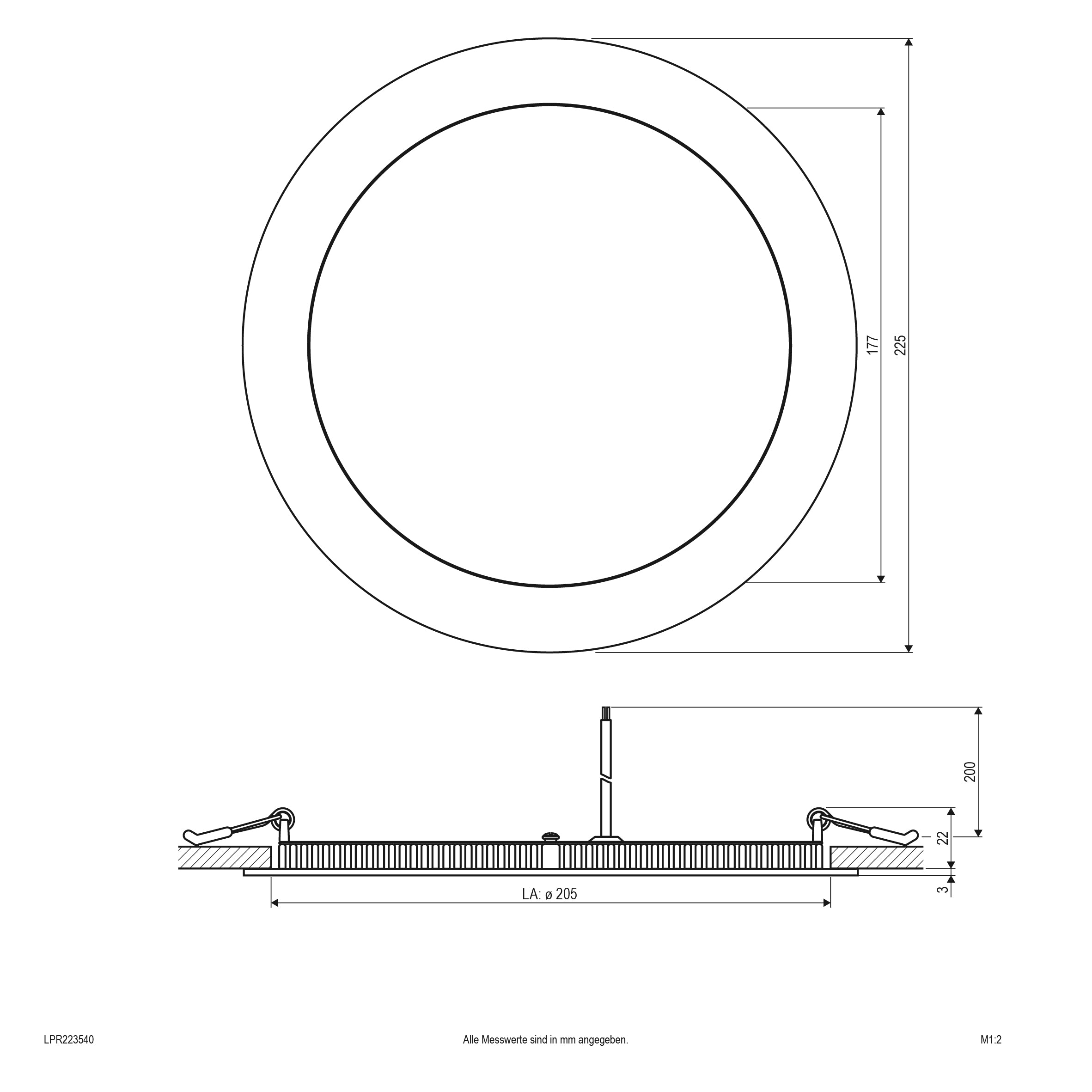 EVN LED Panel Silber rund 225x25mm 21W 4000K 1880lm >80° IP20