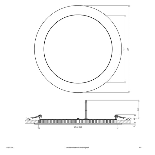 EVN LED Panel Silber rund 225x25mm 21W 4000K 1880lm >80° IP20