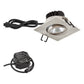 EVN Power-LED Leuchte Edelstahl Optik schwenkbar viereckig 83x83x48,5mm 8,4W 3000K 1010lm 21-40° 220-240V IP65
