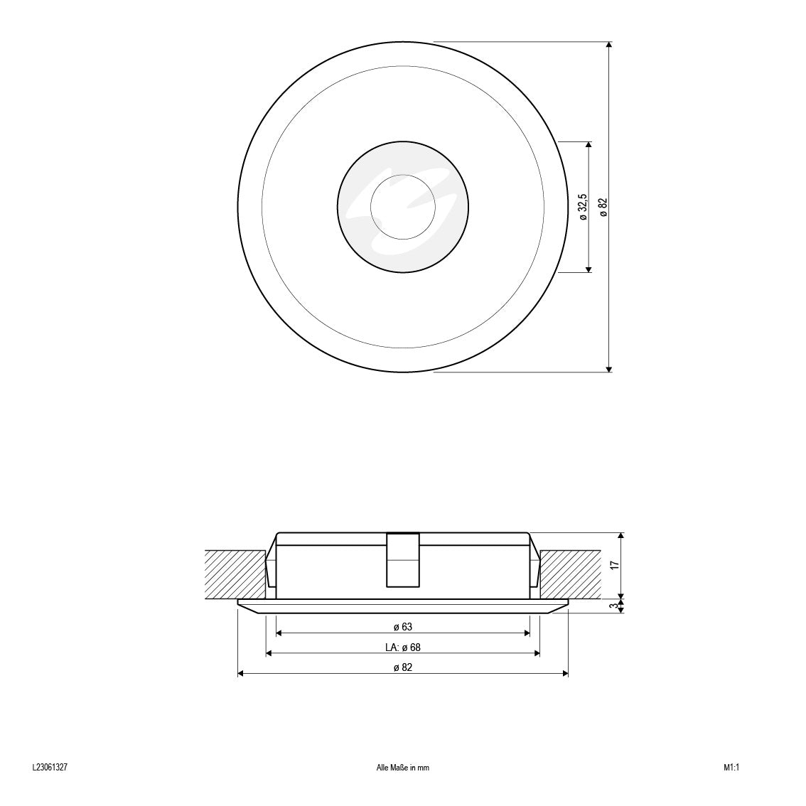 EVN LED Leuchte Aluminium poliert rund 82x20mm 6W 2700K 450lm 21-40° 220-240V IP20