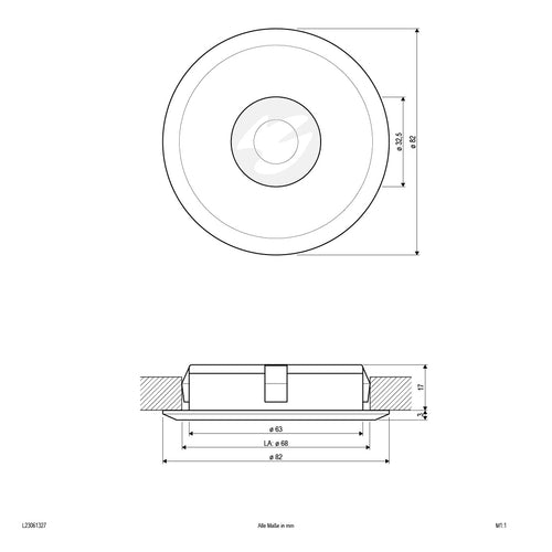 EVN LED Leuchte Aluminium poliert rund 82x20mm 6W 2700K 450lm 21-40° 220-240V IP20
