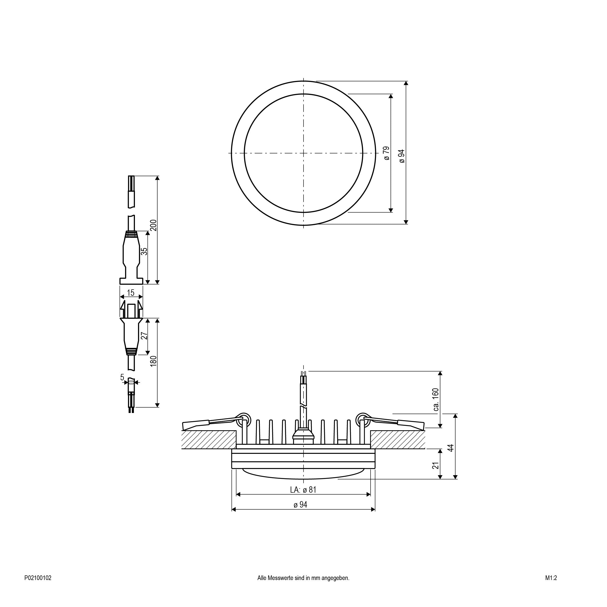 EVN LED Leuchte weiß rund 94x44mm 10W 3000K 700lm >80° IP44