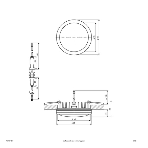 EVN LED Leuchte weiß rund 94x44mm 10W 3000K 700lm >80° IP44