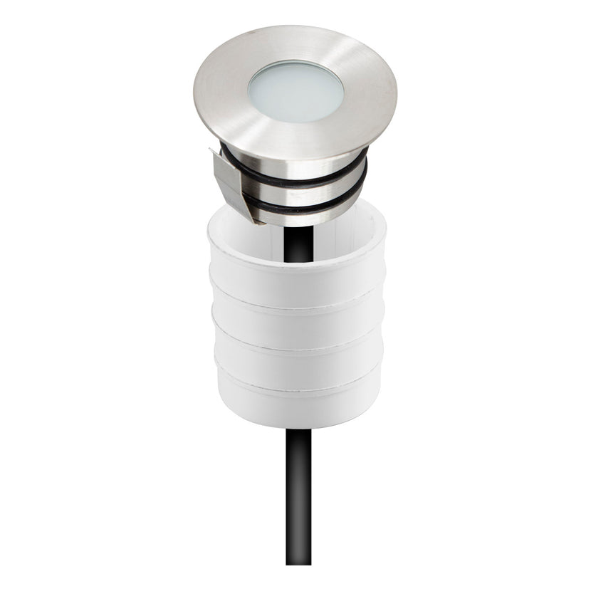 EVN LED Bodeneinbauleuchte Edelstahl rund 45x33mm 0,6W 3000K 36lm >80° 12V IP65