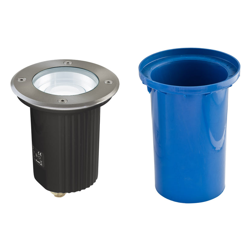 EVN LED Bodeneinbauleuchte Edelstahl Optik schwenkbar rund 150x175mm 4,6W 4000K 390lm 21-40° 230V IP67