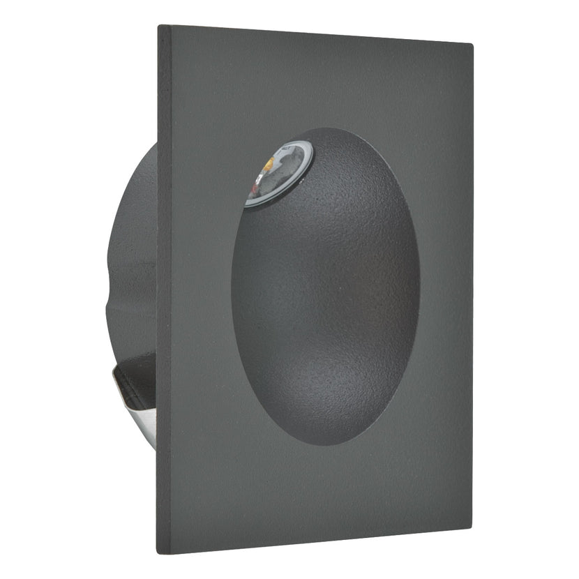 EVN Power-LED Leuchte anthrazit viereckig 80x80x30mm 2W 3000K 112lm >80° IP54