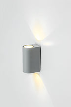 EVN LED 2-flammige Wandleuchte Silber halbrund 150x68x95mm 6W 3000K 145lm 21-40° 100-240V IP54
