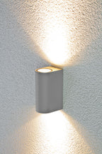 EVN LED 2-flammige Wandleuchte Silber halbrund 150x68x95mm 6W 3000K 145lm 21-40° 100-240V IP54