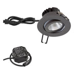 EVN Power-LED Leuchte inkl.Netzgerät anthrazit schwenkbar rund 83x48,5mm 8,4W 3000K 1010lm 21-40° 220-240V IP65