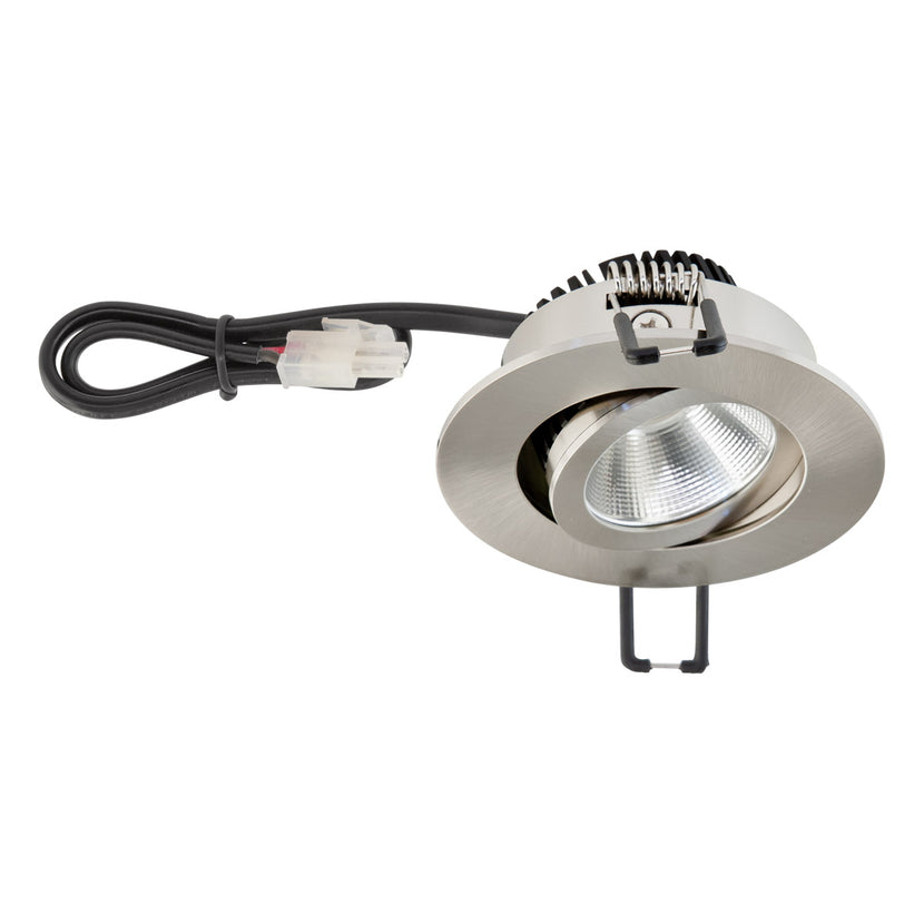 EVN Power-LED Leuchte Edelstahl Optik schwenkbar rund 83x43mm 6W 2000-3000K 60 bis 600lm 21-40° IP20
