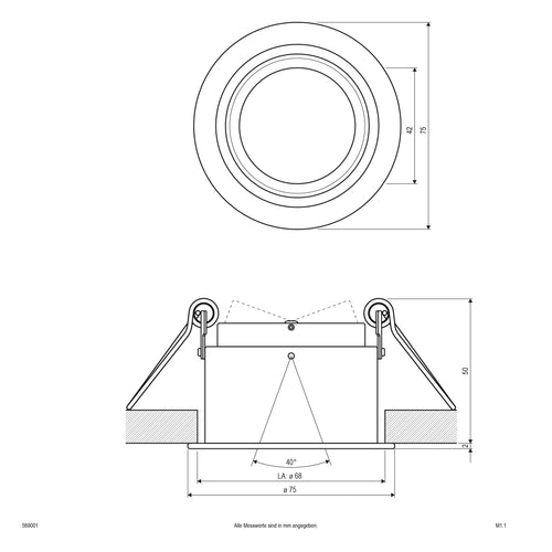 EVN Leuchte weiß schwenkbar rund 75x52mm 12V IP20