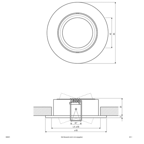 EVN Leuchte weiß schwenkbar rund 85x28mm 12V IP20