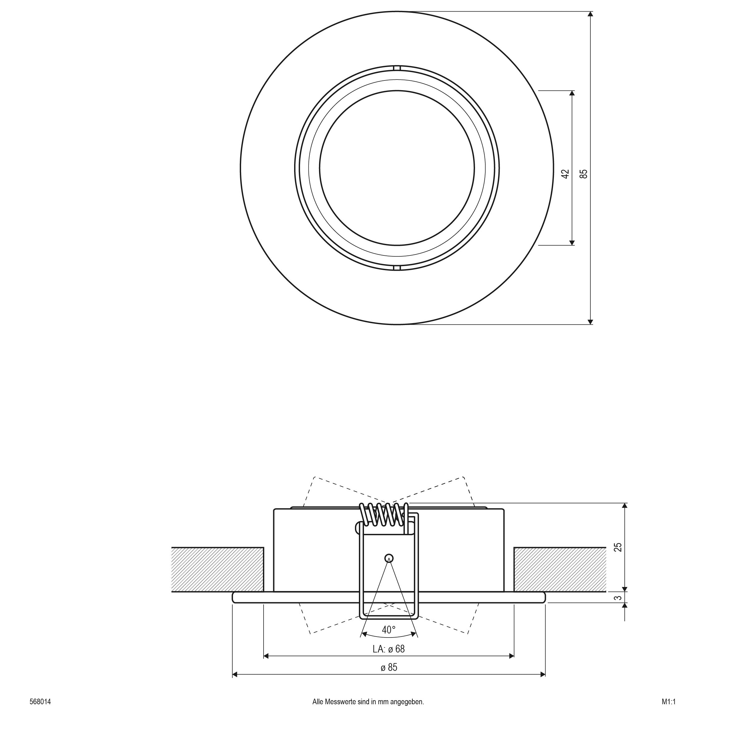 EVN Leuchte Aluminium schwenkbar rund 85x28mm 12V IP20