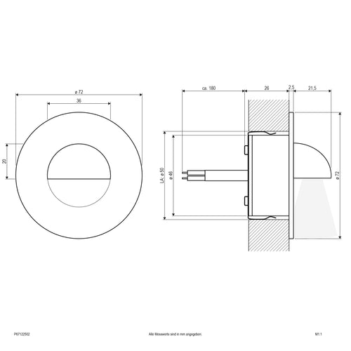 EVN LED Leuchte Edelstahl Optik rund 72x50mm 2,5W 3000K 84lm 21-40° 12V IP67