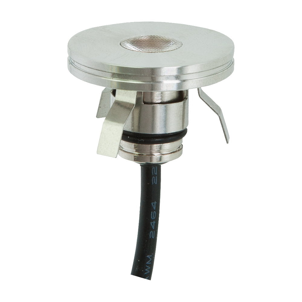 EVN LED Lichtpunkt Edelstahl Optik rund 28x19mm 1W 3000K 58lm 21-40° IP44