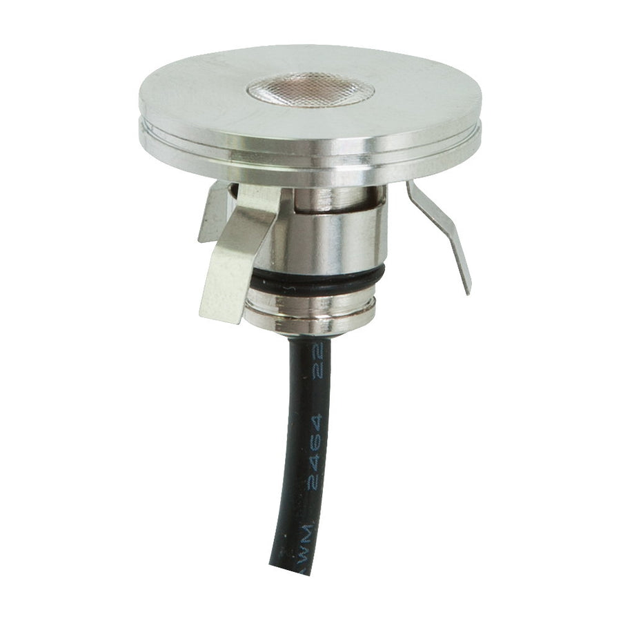 EVN LED Lichtpunkt Edelstahl Optik rund 28x19mm 1W 3000K 58lm 21-40° IP44