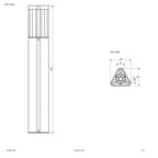 EVN LED Wegeleuchte anthrazit dreieckig 104x104x650mm 7W 3000K 345lm 41-80° 100-240V IP54