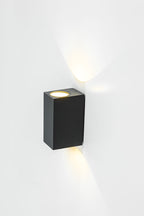 EVN LED 2-flammige Wandleuchte anthrazit rechteckig 150x68x95mm 6W 3000K 145lm 21-40° 100-240V IP54
