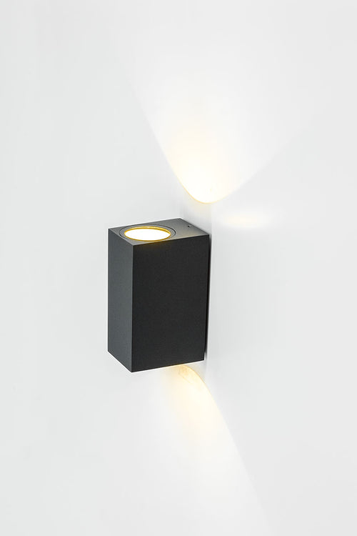 EVN LED 2-flammige Wandleuchte anthrazit rechteckig 150x68x95mm 6W 3000K 145lm 21-40° 100-240V IP54