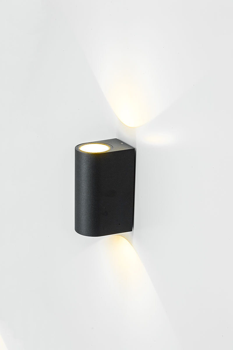 EVN LED 2-flammige Wandleuchte anthrazit halbrund 150x68x95mm 6W 3000K 145lm 21-40° 100-240V IP54