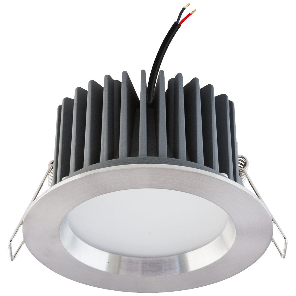 EVN LED Leuchte Edelstahl Optik rund 105x55mm 11W 3000K 1130lm >80° 24V IP44
