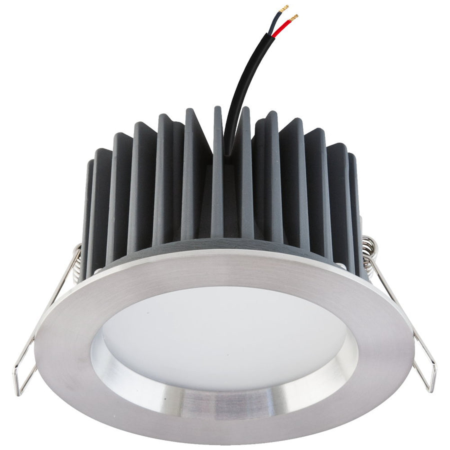 EVN LED Leuchte Edelstahl Optik rund 105x55mm 11W 3000K 1130lm >80° 24V IP44