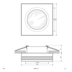EVN Leuchte Chrom viereckig 88x88x44mm 12V IP65