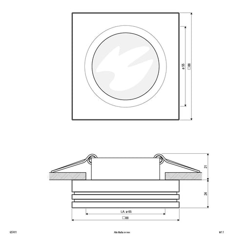 EVN Leuchte Chrom viereckig 88x88x44mm 12V IP65
