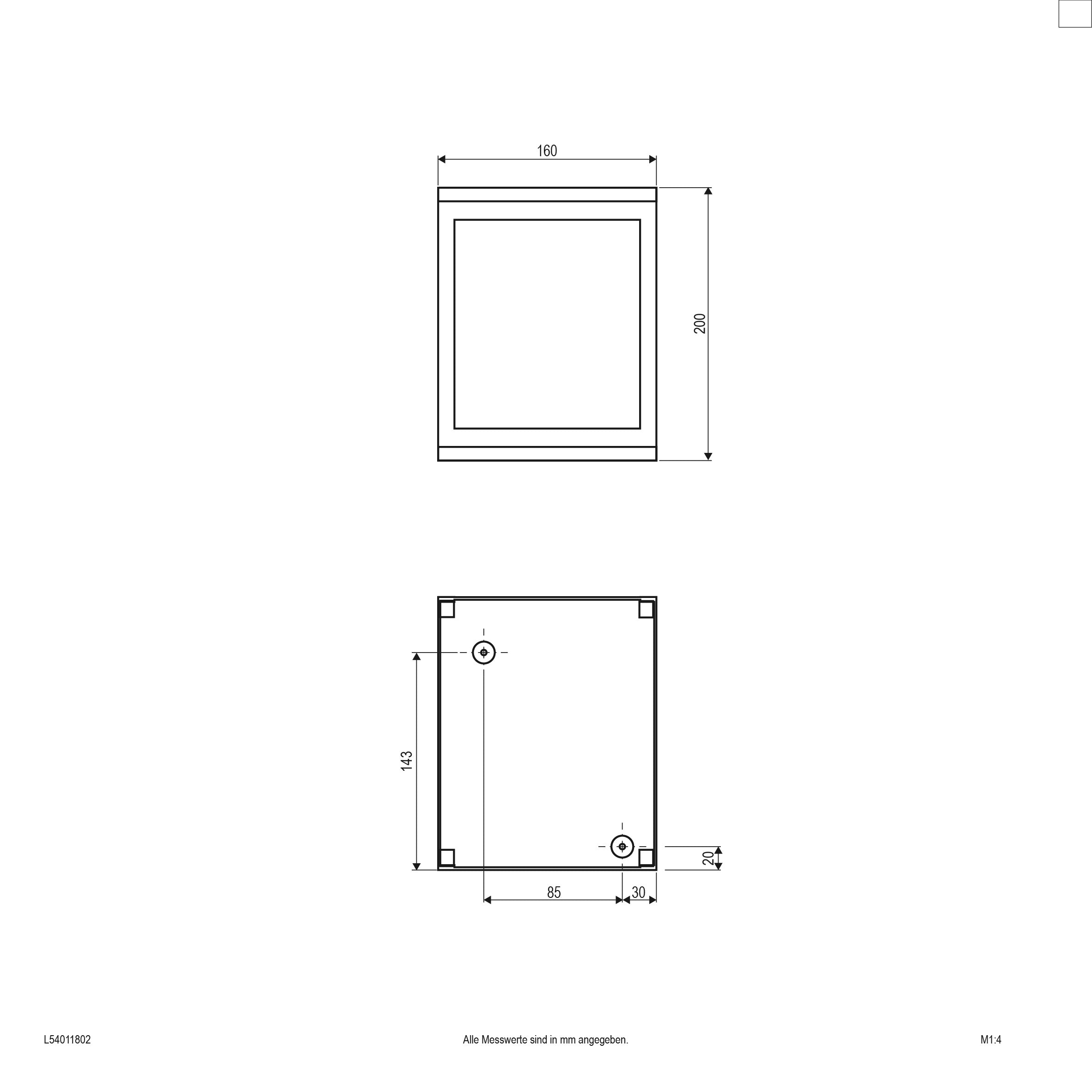 EVN LED Leuchte weiß rechteckig 160x200x52mm 6W 3000K 312lm >80° 100-240V IP54