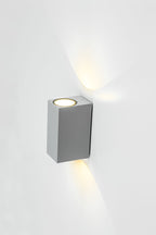 EVN LED 2-flammige Wandleuchte Silber rechteckig 150x68x95mm 6W 3000K 145lm 21-40° 100-240V IP54