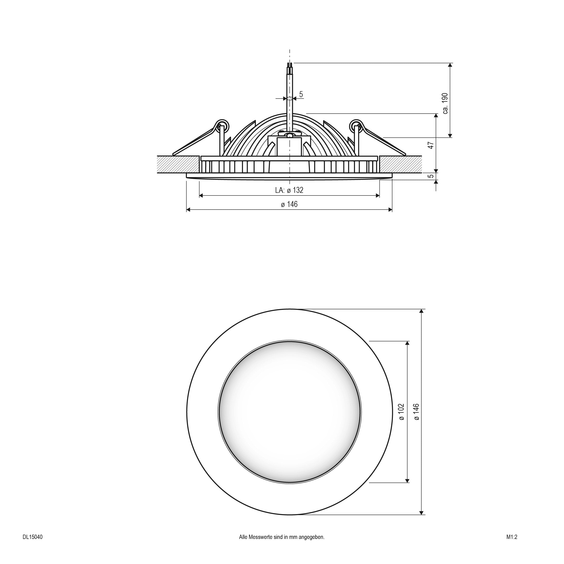 EVN LED Leuchte weiß rund 146x52mm 14W 4000K 800lm >80° IP20