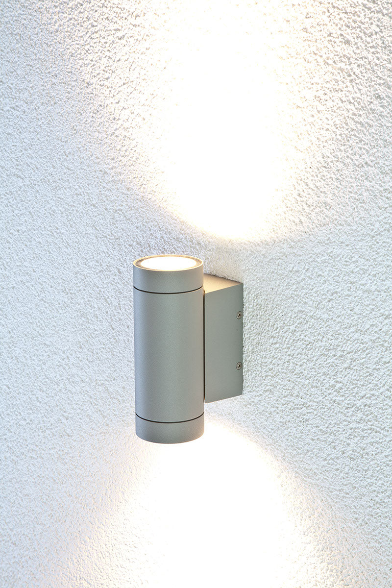 EVN 2-flammige Wandleuchte grau rund 65x103mm 220-240V IP54