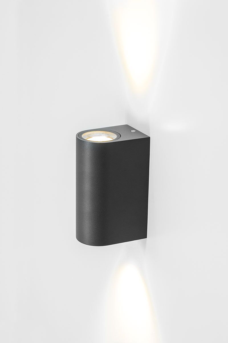 EVN 2-flammige Wandleuchte anthrazit halbrund 150x68x93mm 220-240V IP44