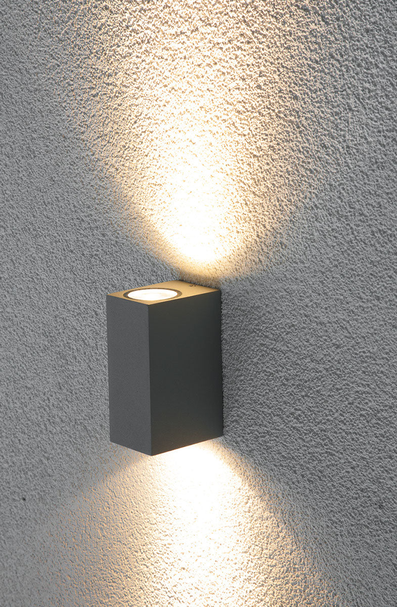 EVN 2-flammige Wandleuchte anthrazit rechteckig 150x68x93mm 220-240V IP44