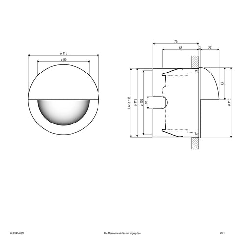 EVN LED Leuchte grau rund 115x95mm 3W 3000K 160lm 100-240V IP54