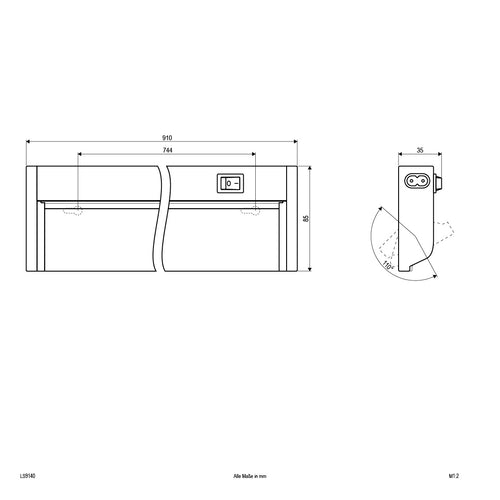 EVN LED Leuchte Silber schwenkbar rechteckig 910x85x35mm 15W 4000K 1250lm 230V IP20