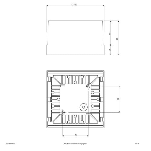 EVN LED Leuchte anthrazit viereckig 152x152x90mm 9W 4000K 740lm >80° 100-240V IP54