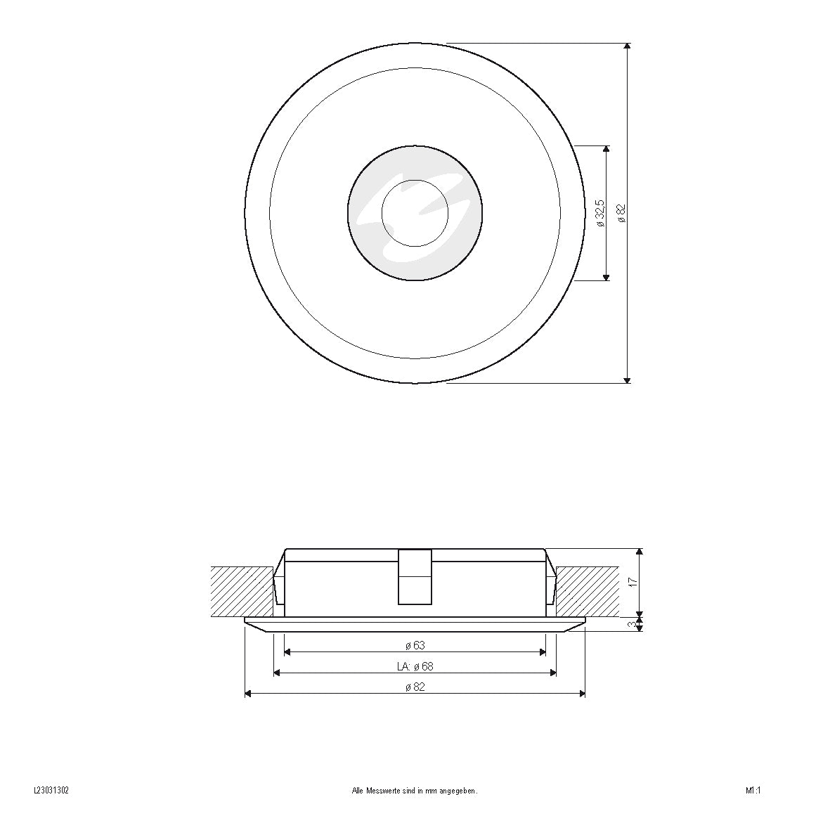 EVN LED Leuchte Aluminium poliert rund 82x20mm 3W 3000K 285lm 21-40° 220-240V IP20