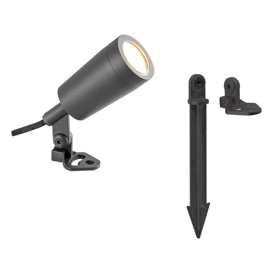 EVN LED Spot anthrazit(V4A) schwenkbar rund 56mm 4,6W 4000K 390lm 21-40° 220-240V IP65 mit Erdspieß