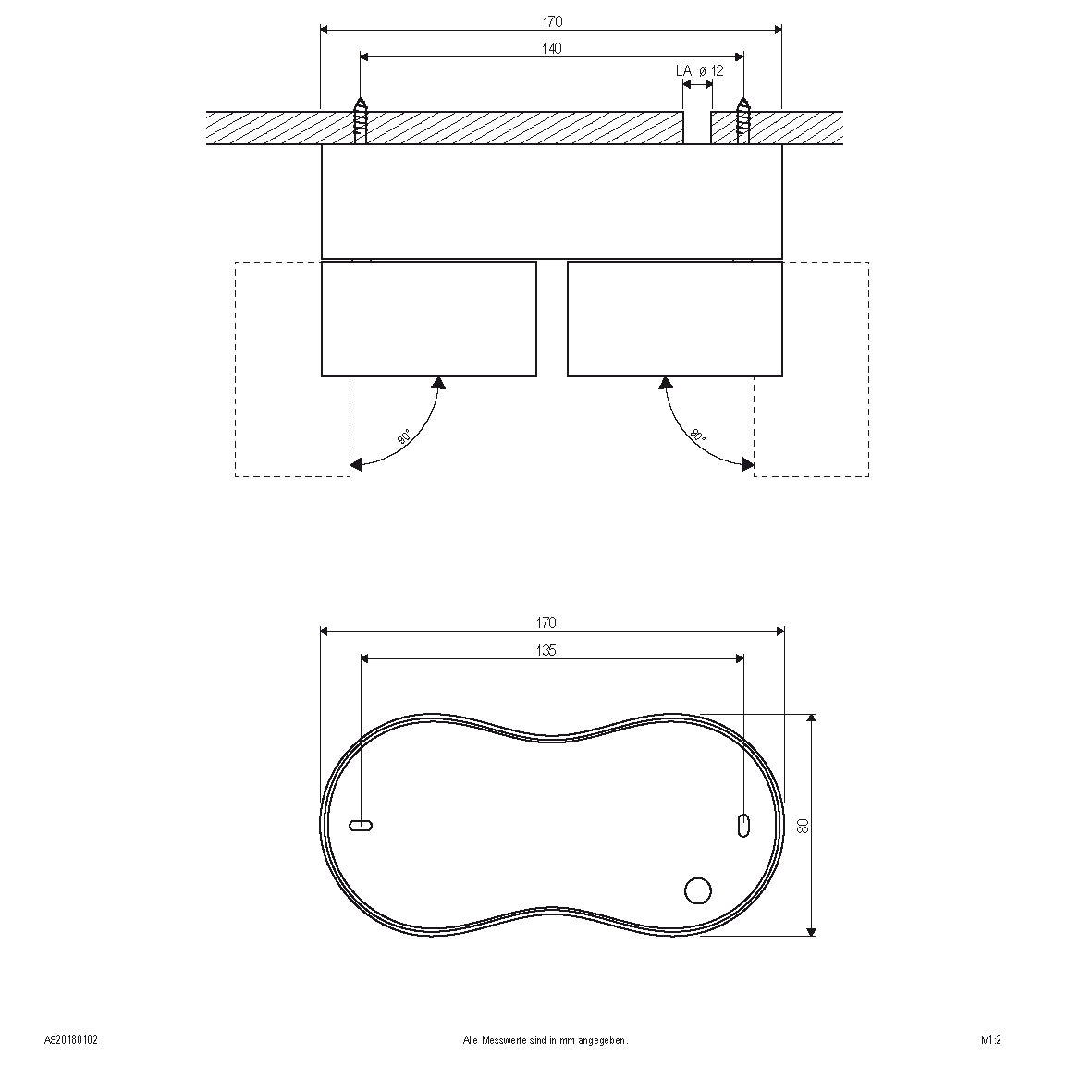 EVN LED Anbauleuchte weiß schwenkbar drehbar rund 80x84mm 18W 3000K 750lm 21-40° 200-240V IP20