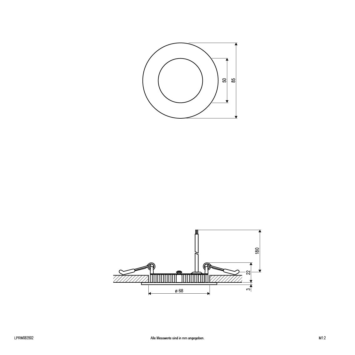 EVN LED Panel weiß rund 85x25mm 5W 3000K 347lm >80° IP20