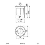 EVN Bodeneinbauleuchte mit Entlüftungsventil Edelstahl Optik schwenkbar rund 120x110mm 230V IP67