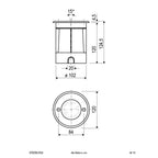 EVN LED Bodeneinbauleuchte mit Entlüftungsventil Edelstahl Optik schwenkbar rund 120x110mm 5W 3000K 450lm 21-40° 230V IP67