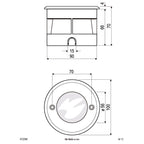 EVN LED Bodeneinbauleuchte Edelstahl Optik rund 100x70mm 2,5W 4000K 124lm >80° 100-240V IP67