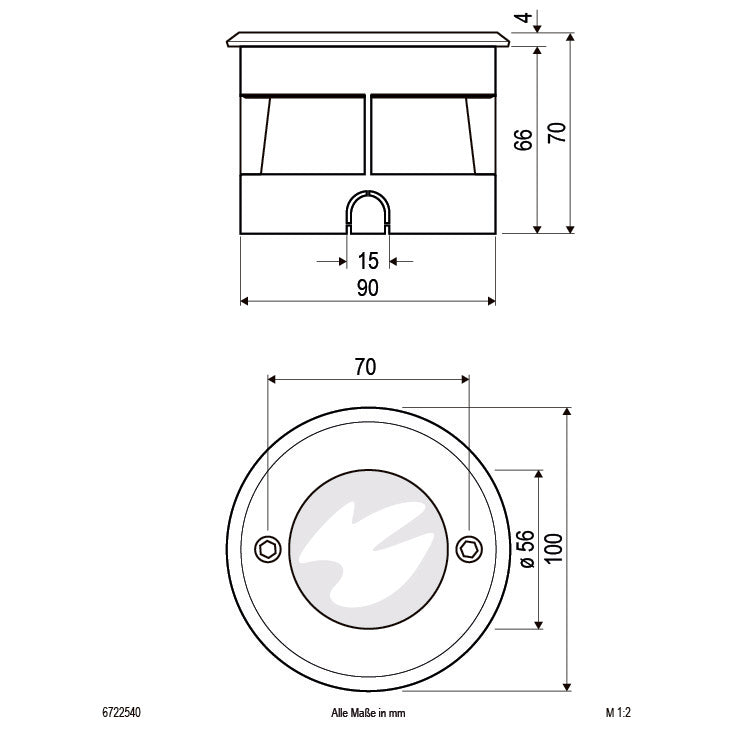 EVN LED Bodeneinbauleuchte Edelstahl Optik rund 100x70mm 2,5W 4000K 124lm >80° 100-240V IP67