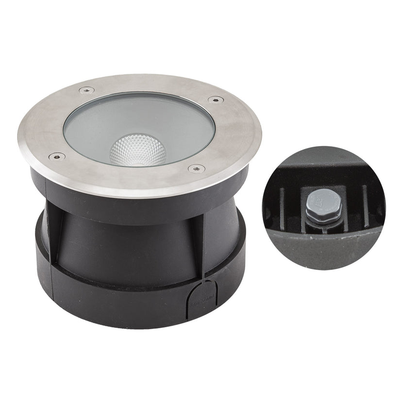 EVN LED Bodeneinbauleuchte Edelstahl Optik rund 180x125mm 14W 4000K 1130lm 21-40° 110-240V IP67