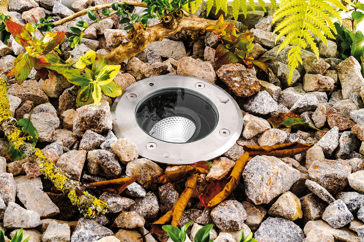 EVN LED Bodeneinbauleuchte Edelstahl Optik justierbar rund 135x115mm 7W 3000K 373lm 21-40° 220-240V IP67