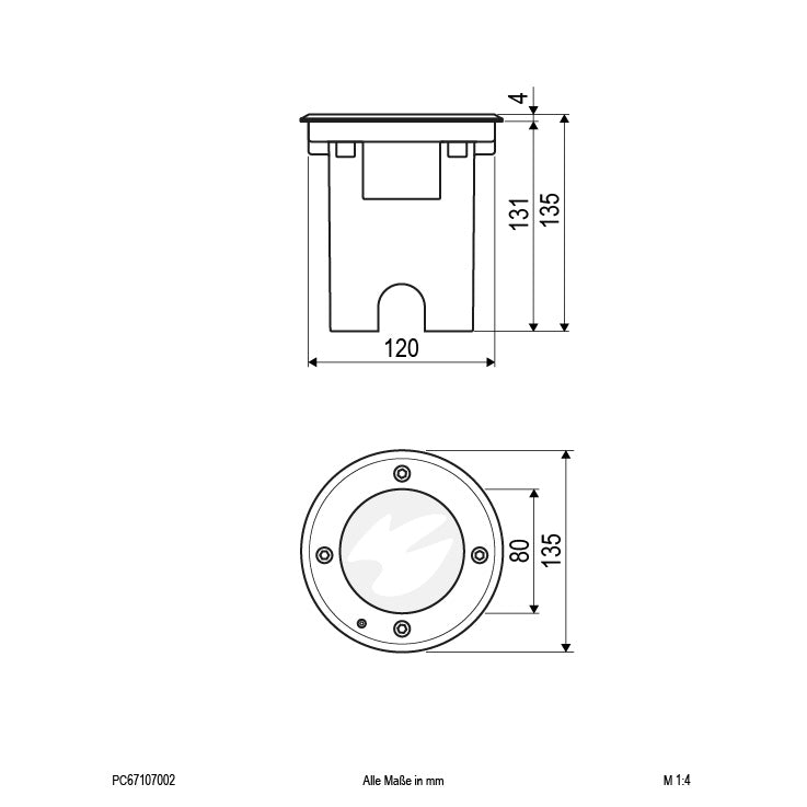 EVN LED Bodeneinbauleuchte Edelstahl Optik justierbar rund 135x115mm 7W 3000K 373lm 21-40° 220-240V IP67